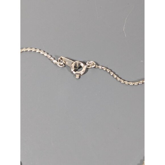 Vintage ART Arthur Pepper Double Leaf Silver Tone Necklace 15" - Picture 6 of 9